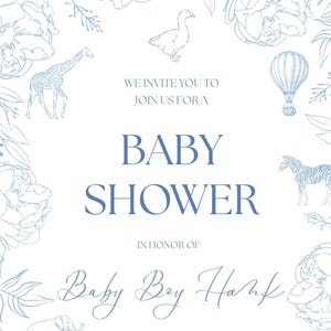Invitación personalizable para BABY SHOWER: plantilla digital fácil de usar