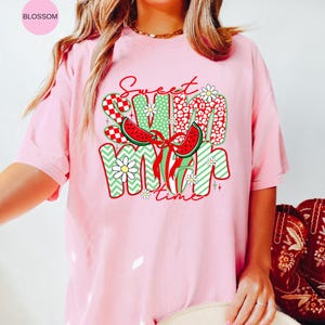 Süßes Sommer Wassermelonen T-Shirt - Retro Sommer Obst T-Shirt - Lustiges Grafik Shirt für Frauen