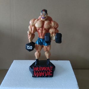 Handmade Xtreme Workout Maniac Muscle Figurines Bodybuilder Weightlifting Powerlifting Collectible Statues