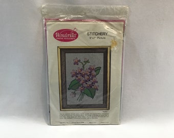 Wonder Art Stitch-A-Sampler #5061 Peace and Plenty or Sunset Stitchery Basket of Fall Flowers #2283 Vintage Embroidery Kit YOUR CHOICE
