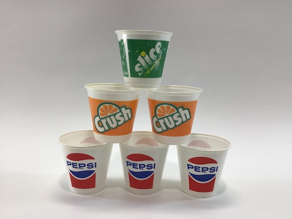 Sample Size Solo Cups Pepsi Orange Crush Slice 3 1/2 Fl Oz Vintage  Advertising Collectibles 