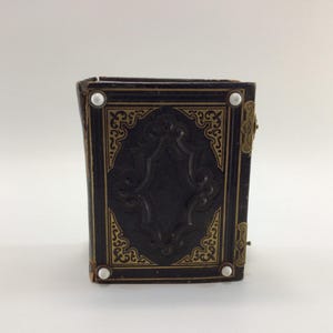 Leather Bound Antique Photo Album with Mid 19th Century Tintype and Card Photographs