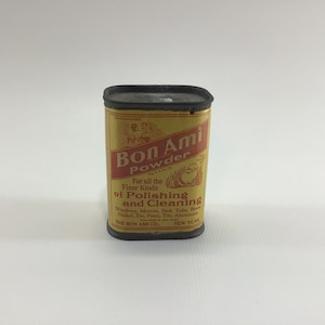 Bon Ami Powder Tin Cleaning Polishing Vintage Grocery Store Advertising Country Kitchen Decor