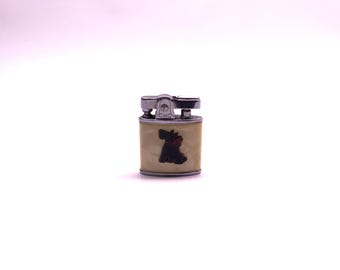 Black Scottie Dog Miniature Cigarette Lighter Vintage Continental Made in Japan