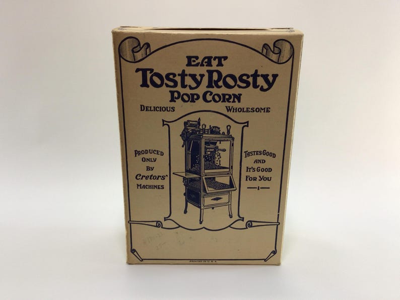 Cretors Pop Corn Box Vintage 1930s General Store Advertising Ephemera ...