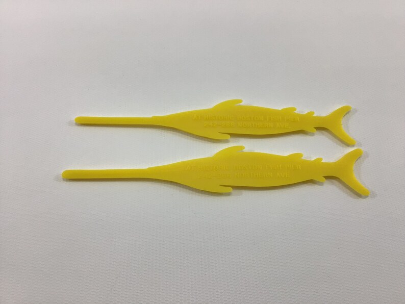 Swordfish Cocktail Swizzle Stir Sticks Vintage Barware Advertising Boston Fish Pier image 5