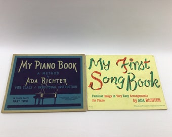 Vintage Piano Lesson Books Lot Ida Richter First Song and First Piano