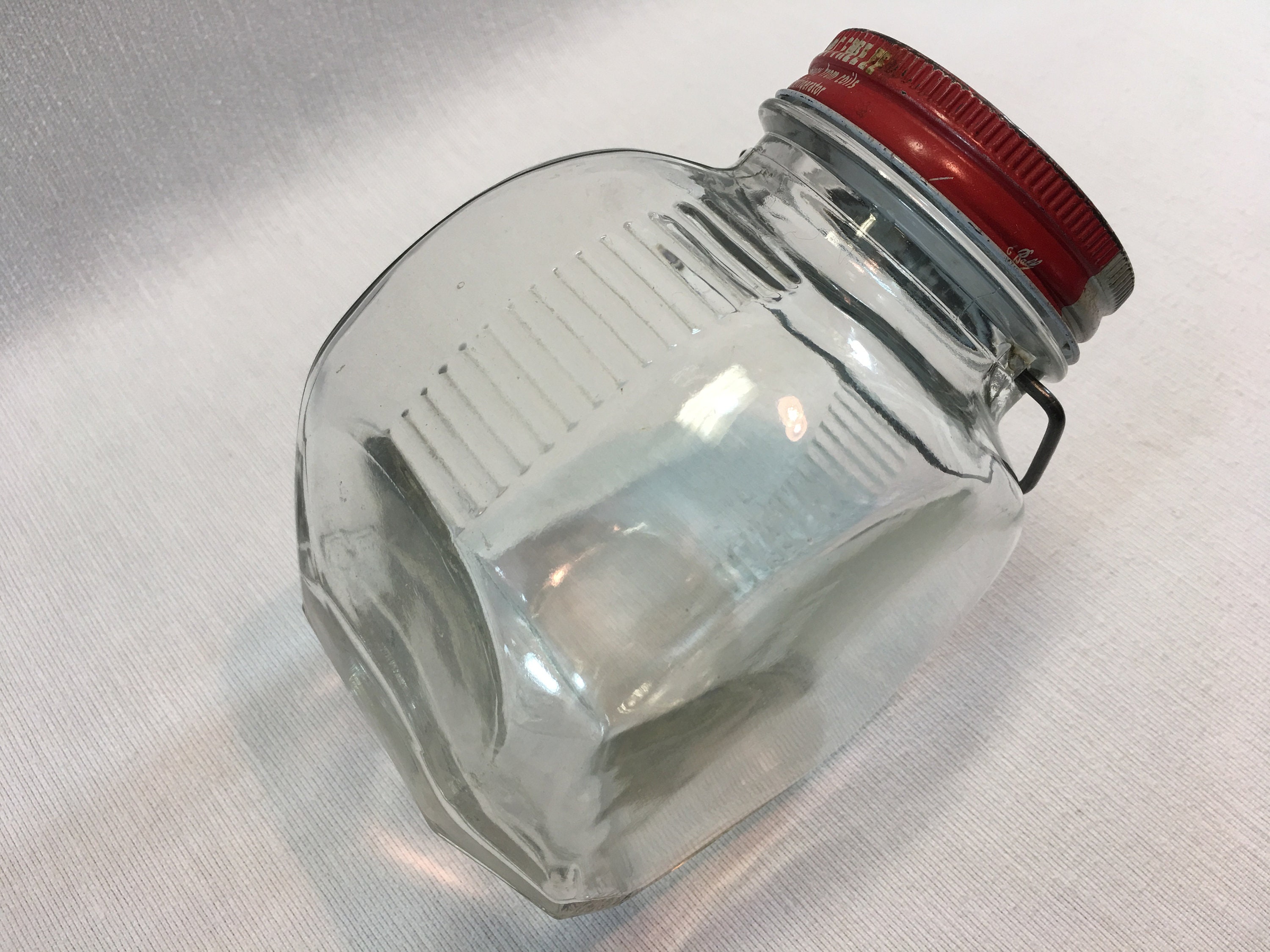 Vintage Mustard Jar with Bail Kraft Clear Glass Storage Etsy