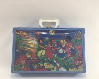 Baroco Doll Clothes Suitcase Vintage Carry Tote Toy Storage Container 1984 Retro Fantasy Fairytale Graphics