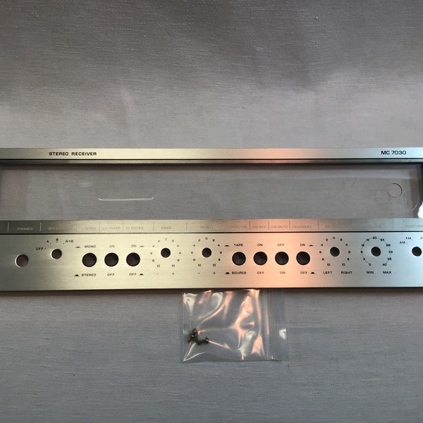 Zenith Stereo Receiver MC 7030 Faceplate Vintage Replacement Parts