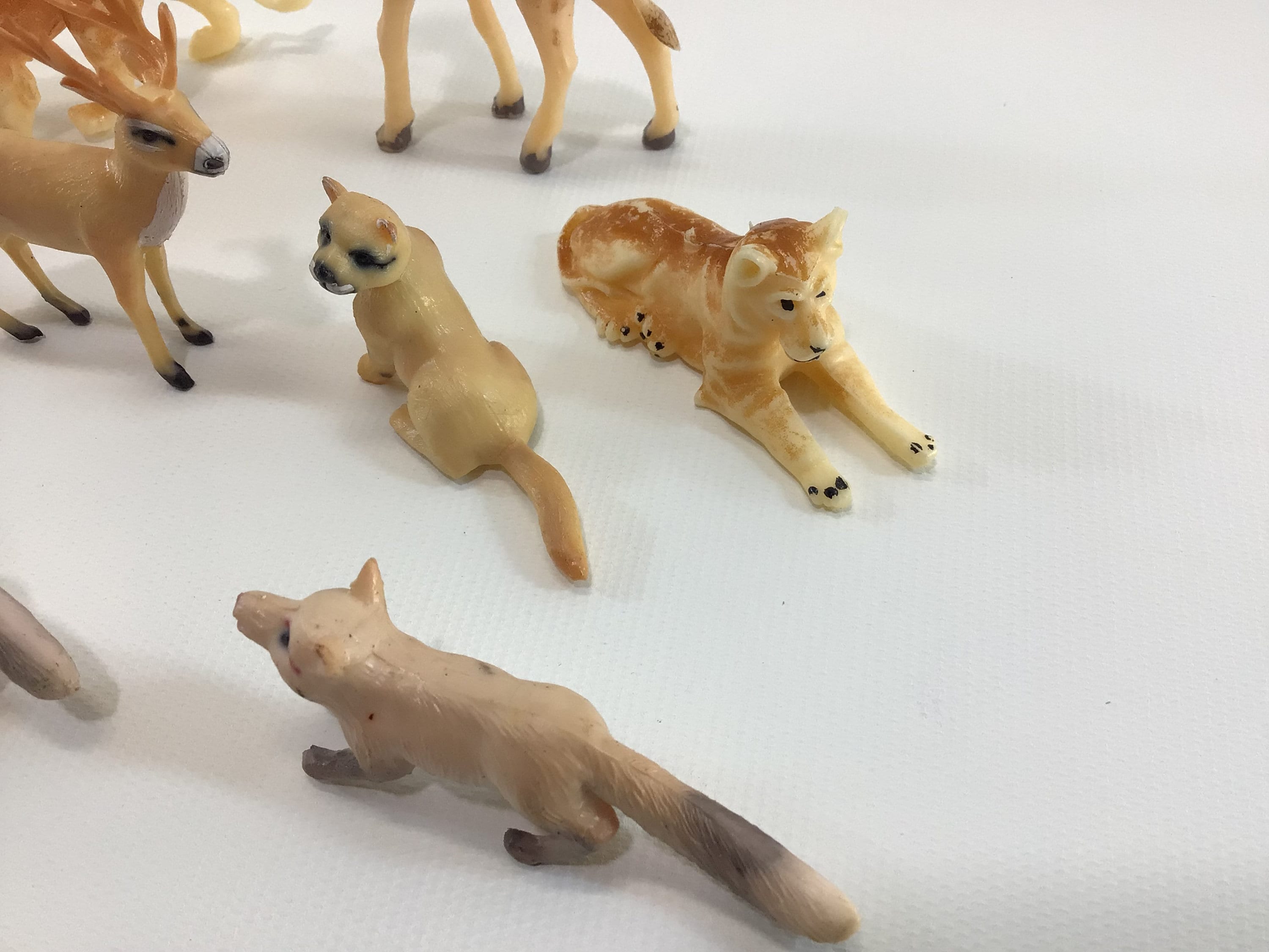 Wild Animals 1970s Plastic Collectible Toy Figurines 9 Assorted