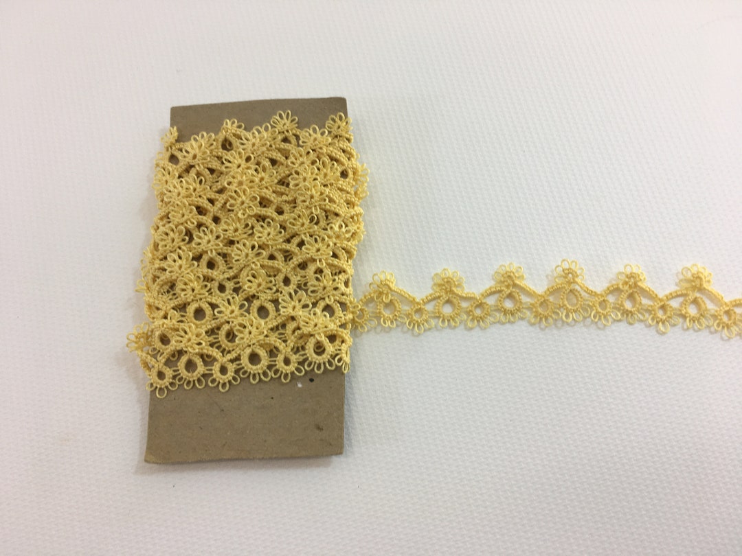 Yellow Tatting Lace Handmade Vintage Tatted Trim for Pillow Etsy