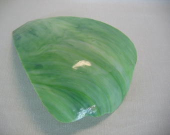Antique Green Slag Glass Lamp Restoration Repair Replacement Parts Stained Glass Lighting Panel 15 x 8 1/2 x 2