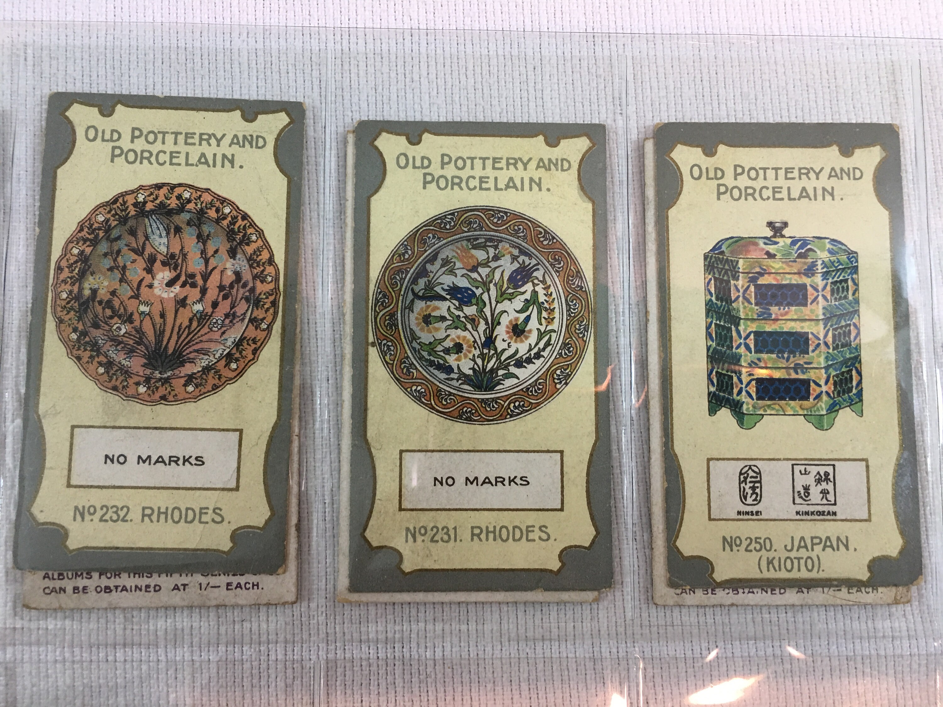 Antique Chairman Cigarettes Trade Cards Old Pottery & Porcelain 5th Series 