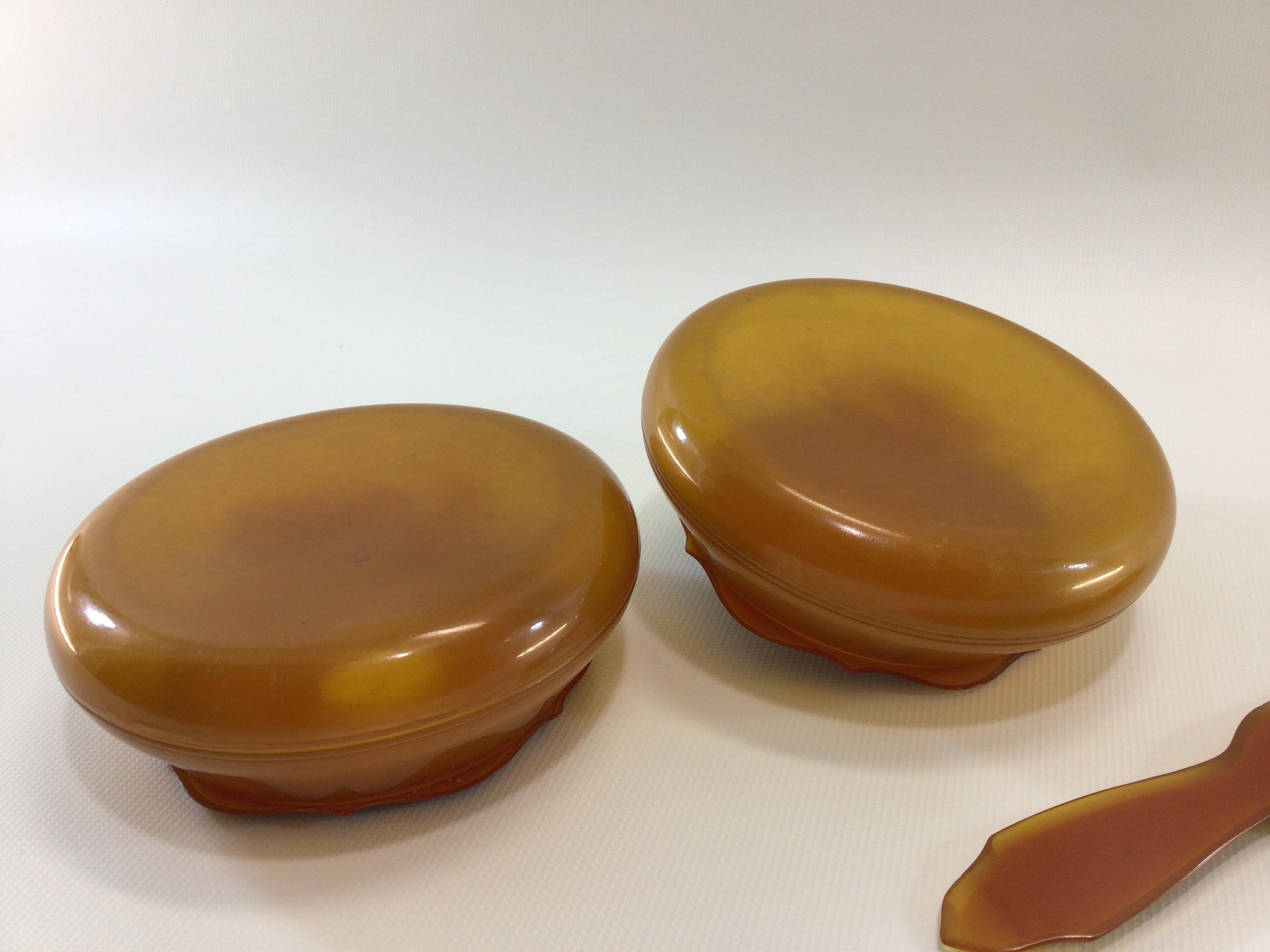 Pyralin Screen Hair Receiver Powder Jar Set Vintage Pyralin Celluloid Vanity Decor - Etsy