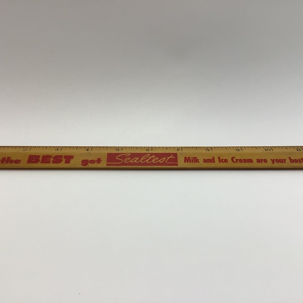 12" Advertising Ruler Sealtest Dairy Vintage Wooden Collectible Desk Accessory Got the Best Milk Ice Cream