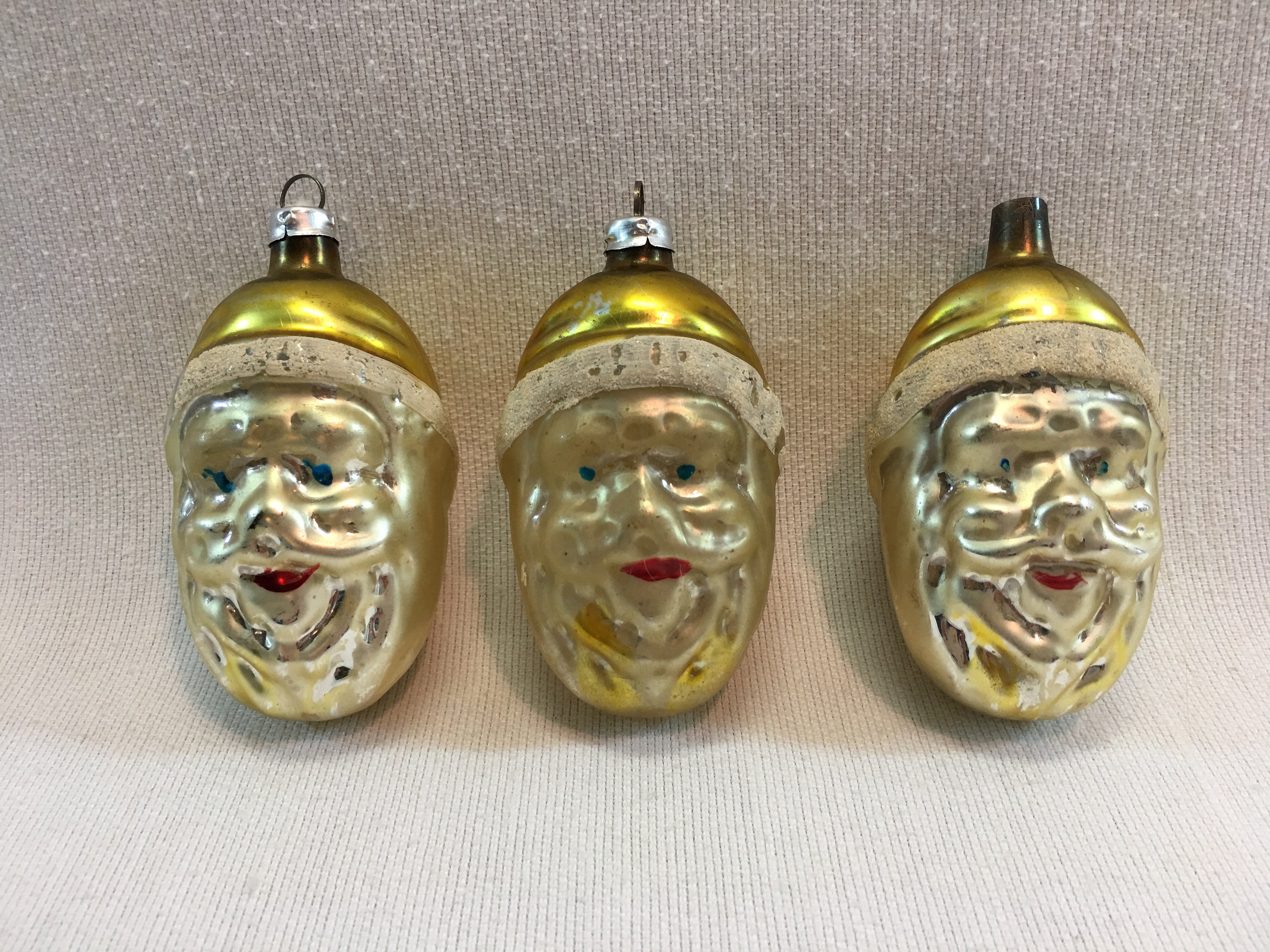Vintage Mercury Glass Santa - Etsy