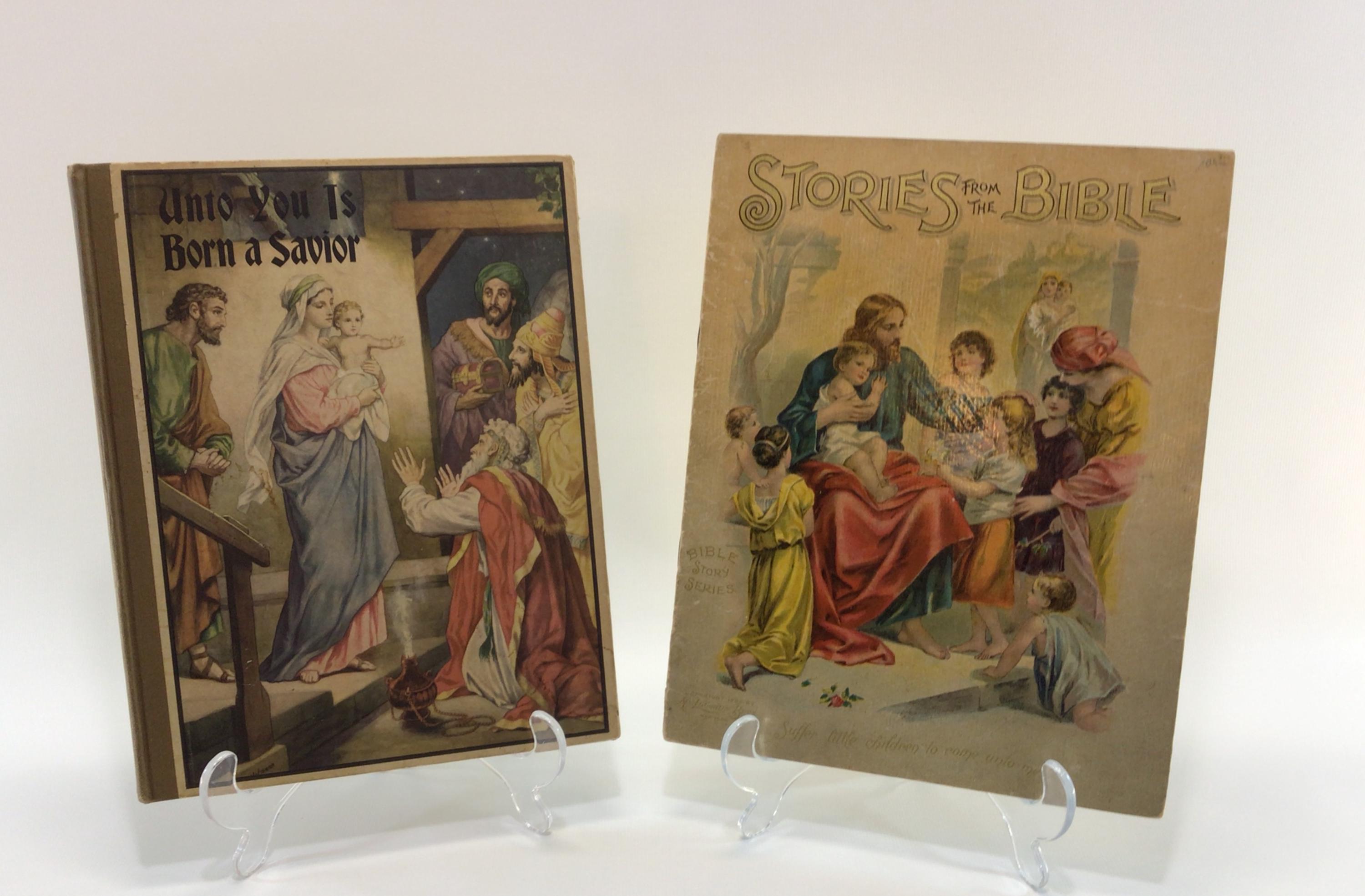 Antique Children's Bible Stories Books Color Illustrated