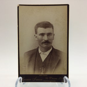 Victorian era Horace Imrie  Cabinet Card Photo Young Man with Mustache