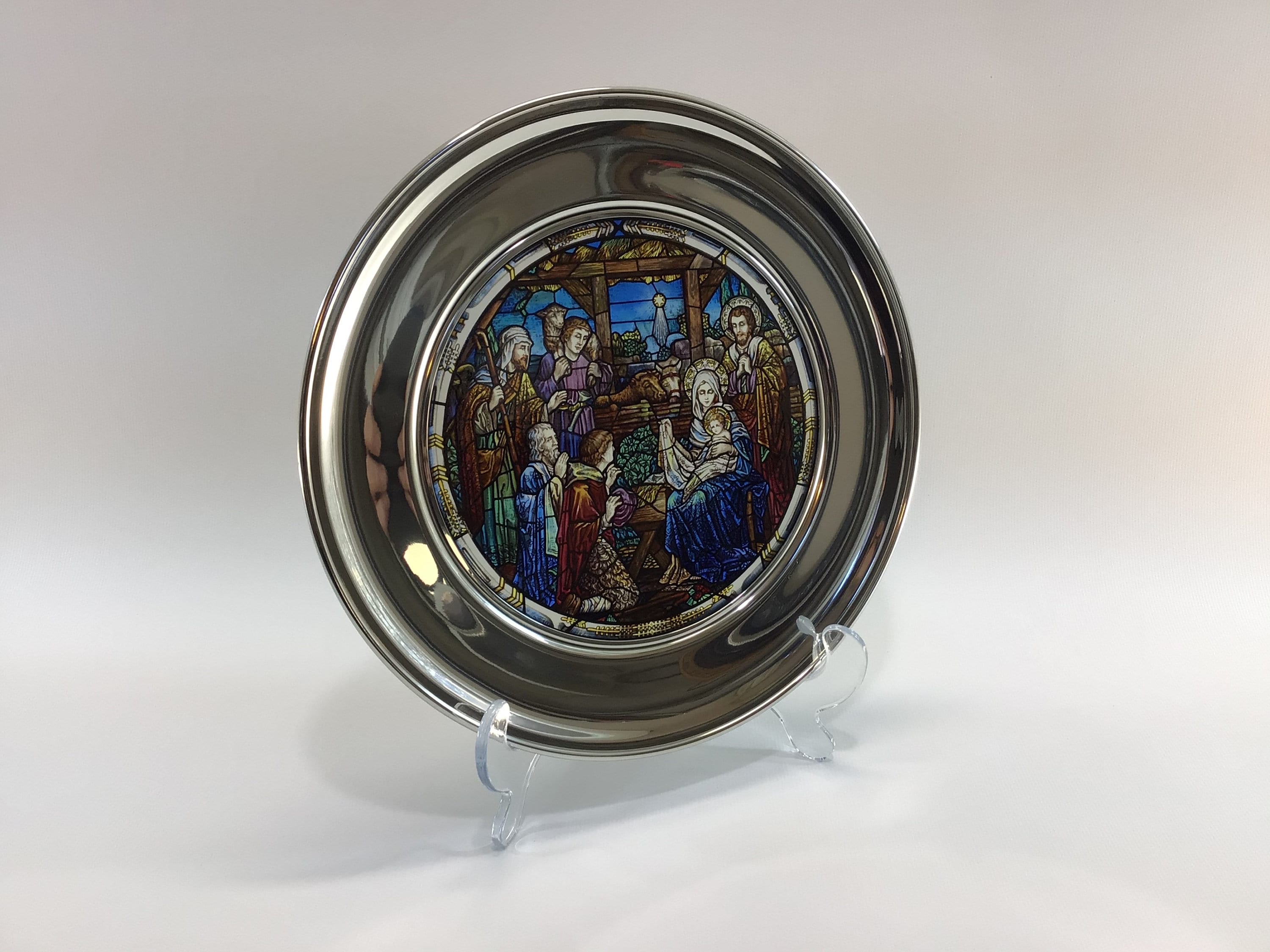 Pewter Stained Glass 10 Plate 1989 Christmas Plate St Etsy UK