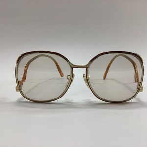 Vintage Women's Eyeglasses Tinted Bifocals Brown Plastic / Gold Wire Swank Frame Retro 80's Eyewear