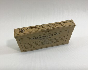 Vintage Bell System Telegraph Telephone First Aid Kit Creosote Burn Wash