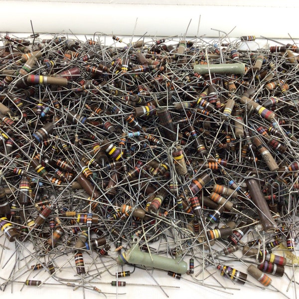 Electronic Resistors Assorted 8 oz Lot Vintage Audio Television Repair Parts Mixed Media Jewelry Arts Crafts Project Pieces
