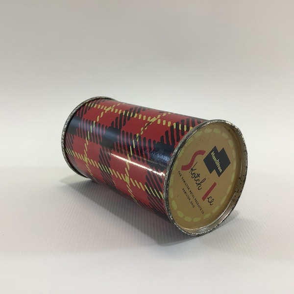 Vintage Hamilton Skotch Ice Ice Pack Can for Coolers Mid Century Tartan Plaid Tin Litho Home Barware Decor