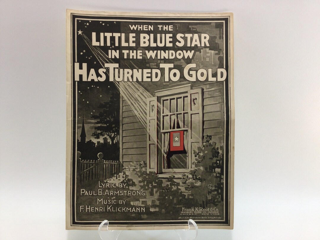 Vintage Sheet Music When the Little Blue Star in the Window Etsy