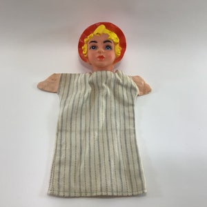 Hand Puppet Little Red Riding Hood Vintage Made in Hong Kong Pretend Play Collectible Toy