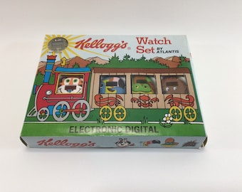 1982 Kellogg's Watch Set Vintage Advertising Toy Fashion Wrist Watch Accessory