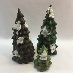 Ceramic Winter Trees for Holiday Decoration Snow Capped Branches