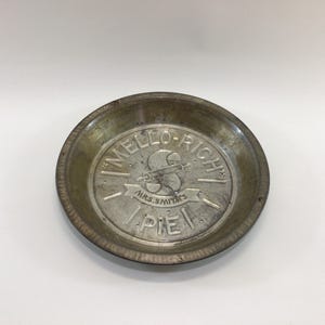 Tin 10&quot; Mrs Smith&#39;s Mello Rich Pie Pan Vintage Original Farmhouse Country Kitchen Decor
