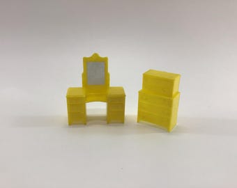 Marx Vanity and Dresser 1:24 Scale Toy Playset Replacement Parts Pieces for Tin Lithograph Era Dollhouses