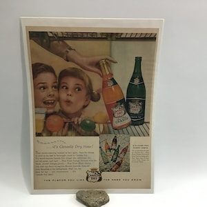 1955 Magazine Advertisement Old Paper Ephemera Canada Dry Ginger Ale