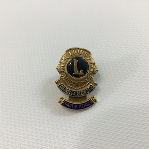 Vintage Hat Pin Lions Club International Charter Member Chevron