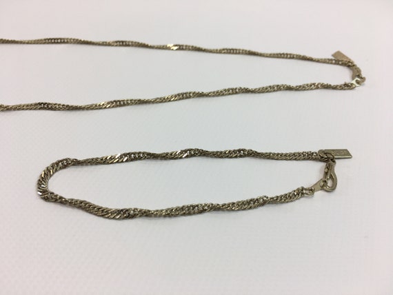 18k Gold Plate Chain Necklace Bracelet Set - image 5