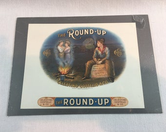 Vintage Round-Up Cigar Box Label Celestino Costello & Co