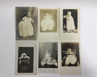 Early 1900's RPPC Real Photo Postcards, Babies