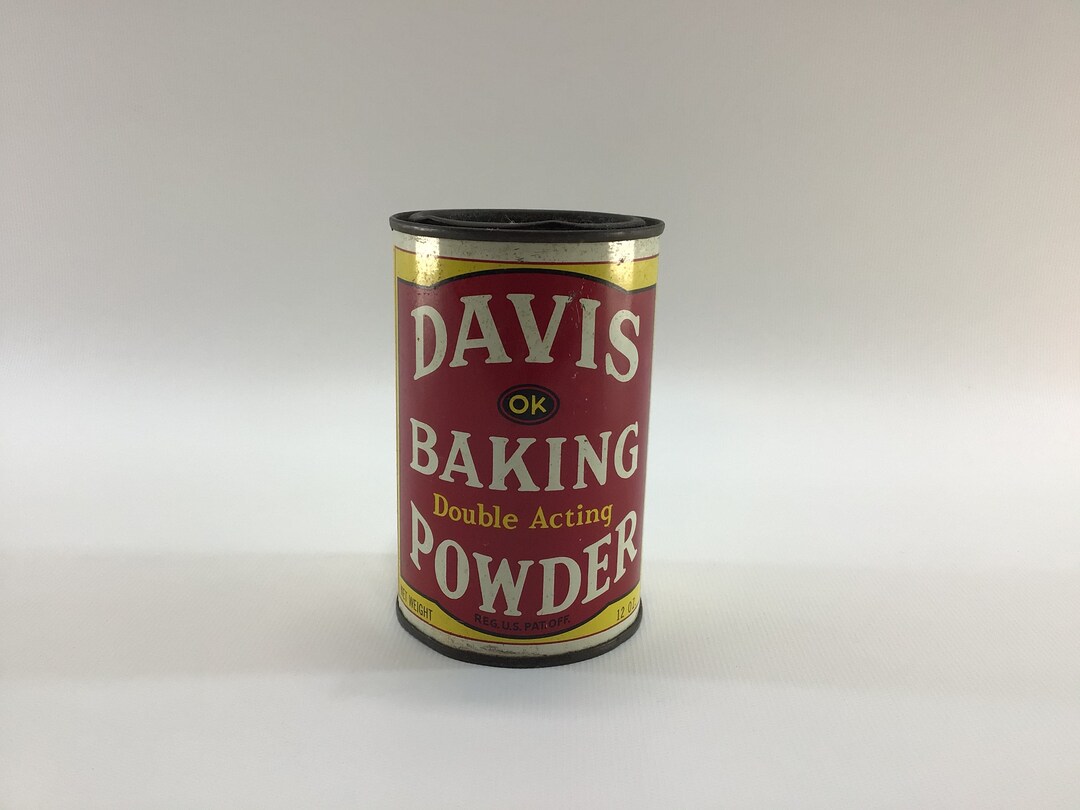 Davis Baking Powder 12 Oz. Tin Vintage Advertising Kitchen Etsy