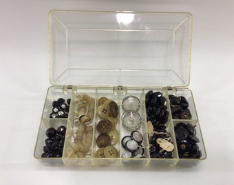 Button Collection Variety of Antique Vintage Plastic Bakelite Mother of Pearl Glass Buttons