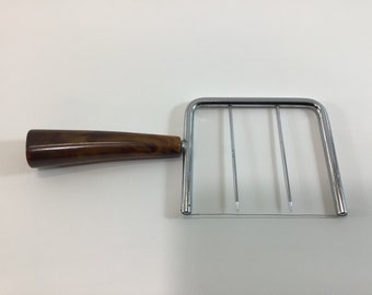 Cheese Cutter Vintage Kitchen Utensil Gadget with Brown Swirl Handle