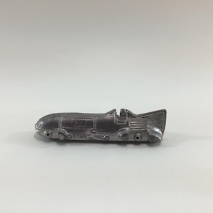 Slush Cast Fin Tail 1930s Race Car Body Vintage Unfinished 5" Pot Metal Toy Boat Tail Racer