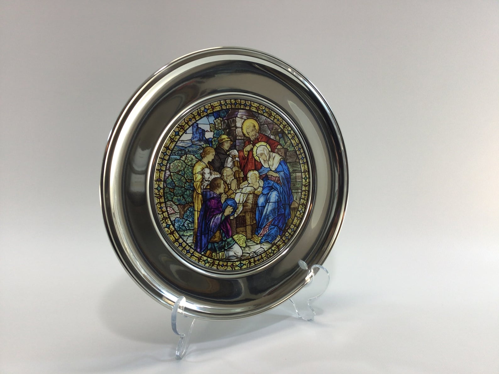 Pewter Stained Glass 10 Plate 1988 Christmas Plate the Etsy UK