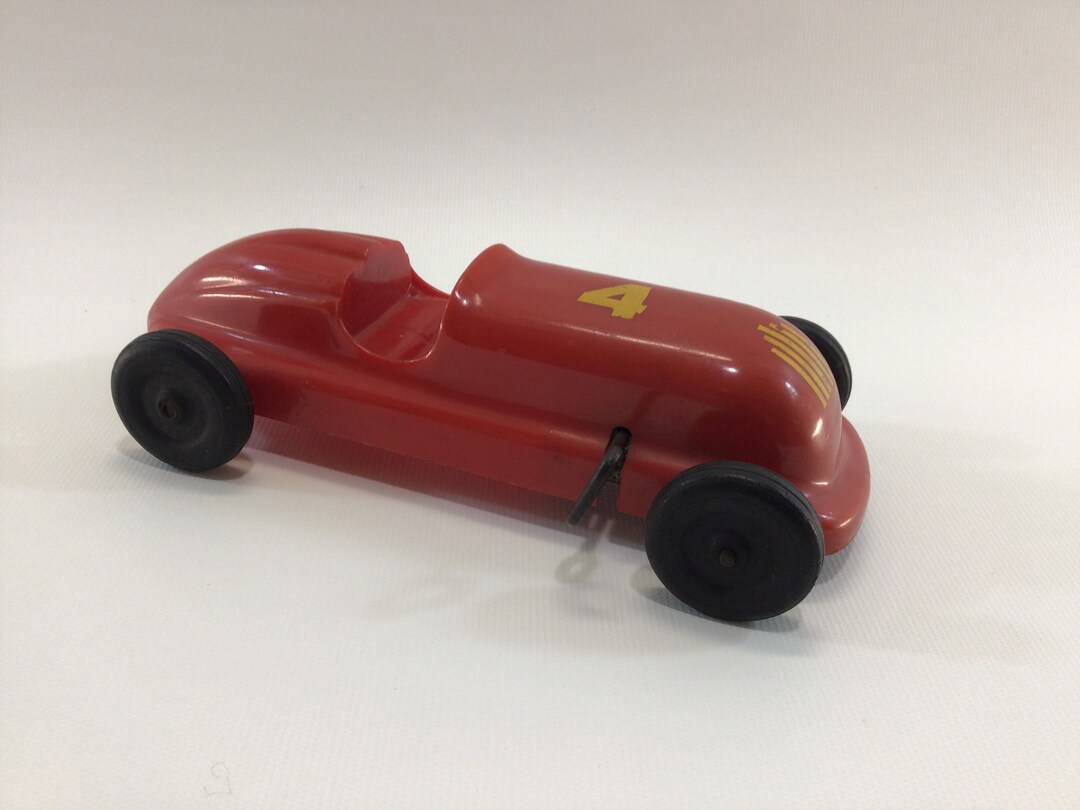 Saunders Windup Toy Race Car Vintage Indy Boattail Style Etsy