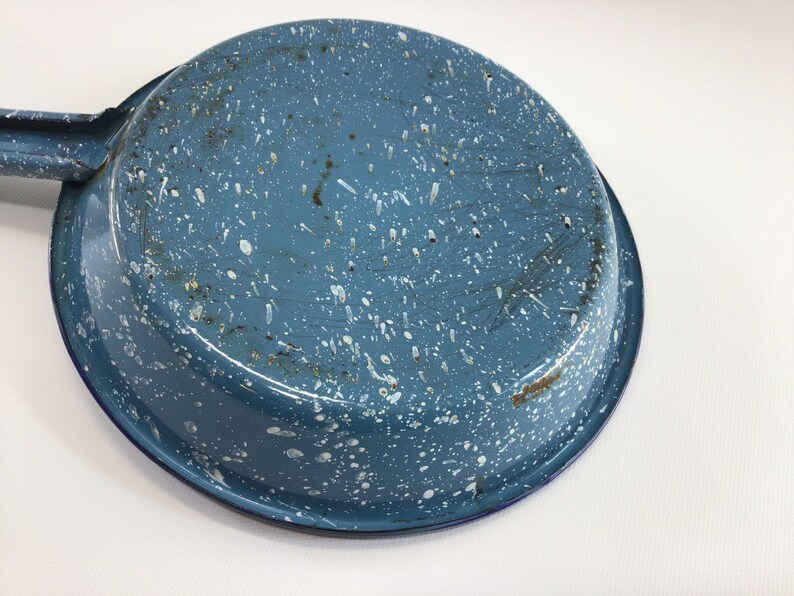 Graniteware Enamelware 9 Skillet Blue and White Country Etsy