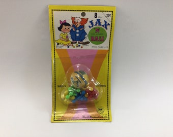 Jax Ball and Jacks Vintage Dime Store Toy on Original Blister Card Bozo the Clown Belinda