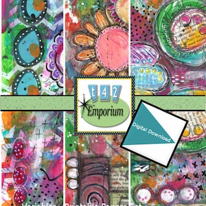 Printable Papers Mixed Media Backgrounds for Art Journaling Scrapbooks Stickers and Greeting Cards INSTANT DOWNLOAD