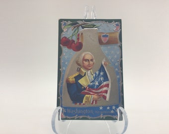 Antique Postcard Embossed Silver Gilt E Nash George Washington Birthday Series No 2 Patriotism