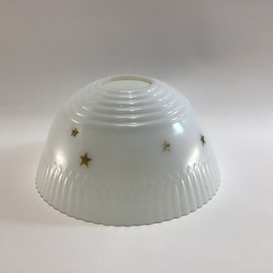Lamp Shade 7&quot; Opalescent Fluted with Gold Stars Vintage Replacement Part